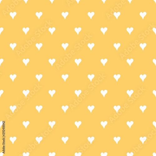 Romantic paper seamless pattern with hearts ornament in yellow summer colors Sunny illustration