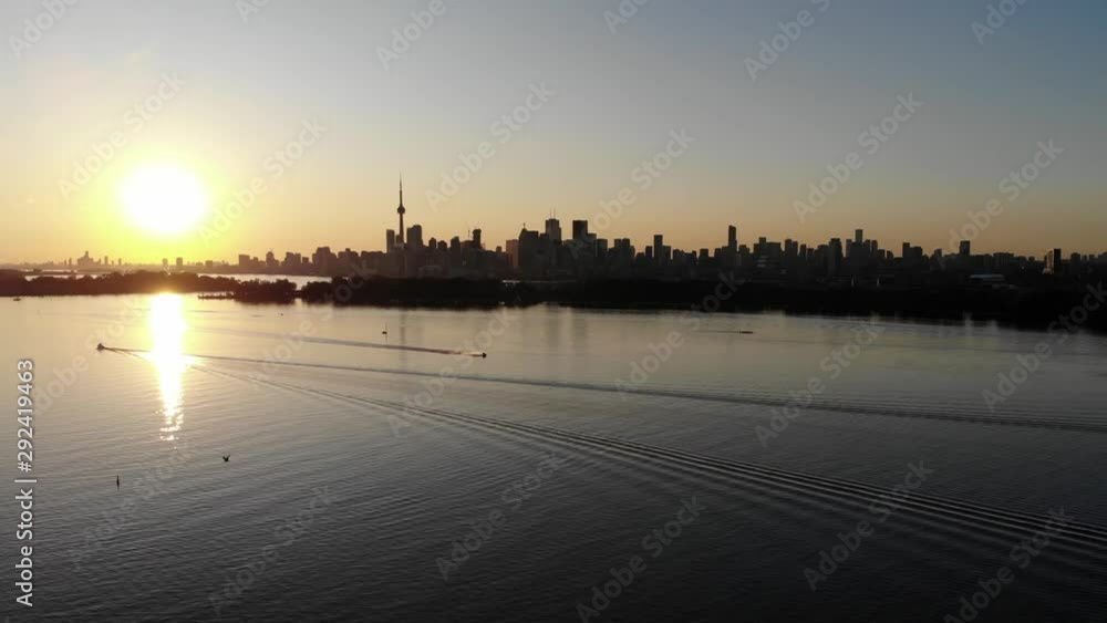 Aerial view of downtown Toronto at sunset Aerial view of downtown Toronto at sunset