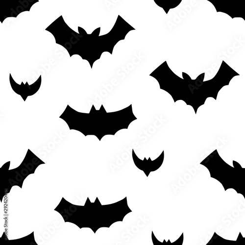 Bat seamless pattern. Isolated illustration. Halloween elements for prints  textile  decoration  cartoon  gifts. Vector bacground