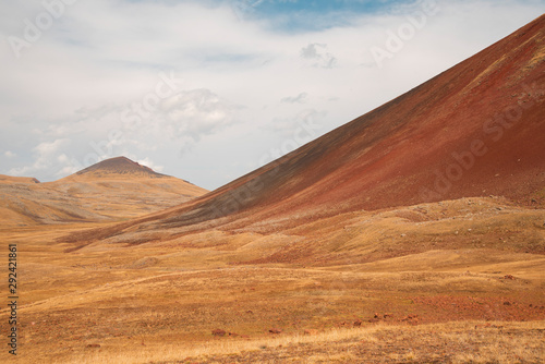 Beautiful landscape, panoramic view on the volcanic red mountains. Armenia Azhdahak mountain.  photo