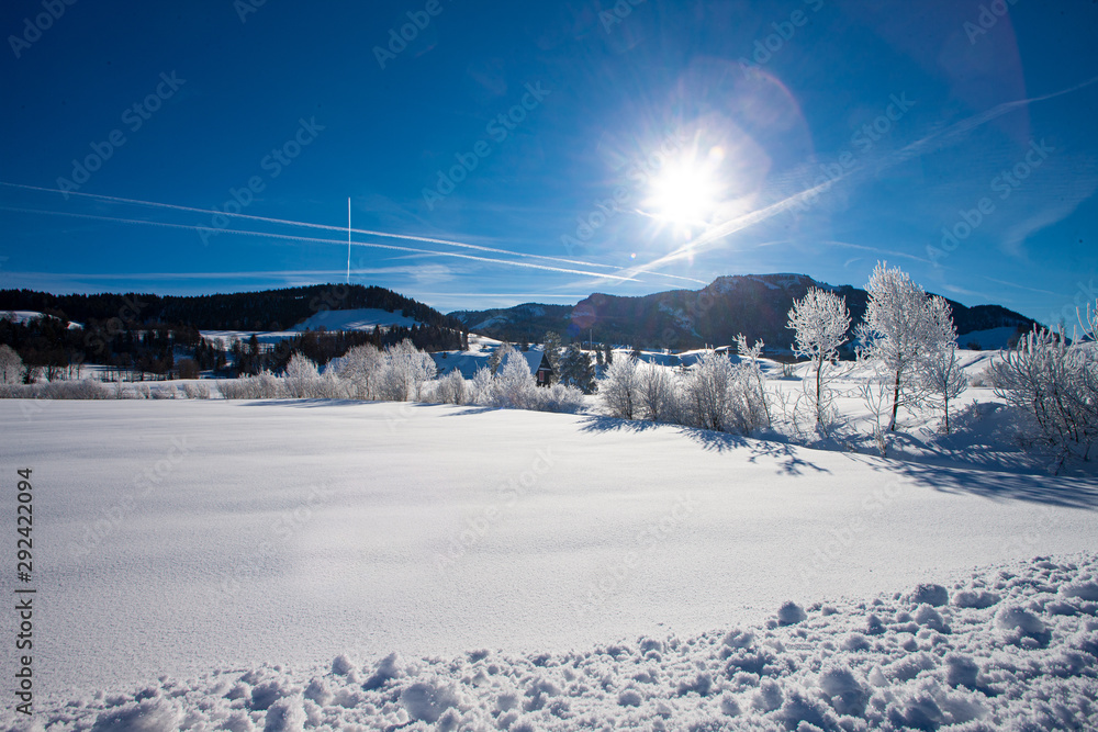 cold winter day in swiss mountains cold winter day in swiss mountains