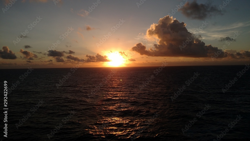 sunset on the ocean