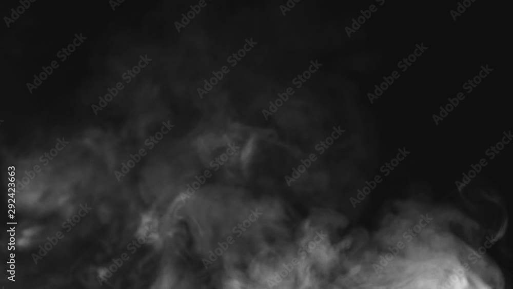 swirling white smoke on a black background