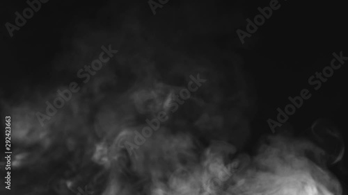 swirling white smoke on a black background