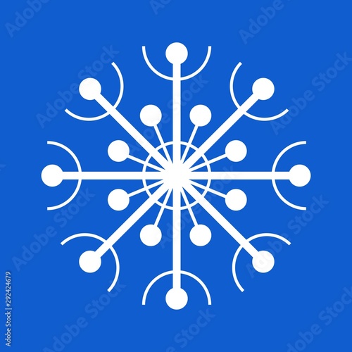 white snowflake on blue background