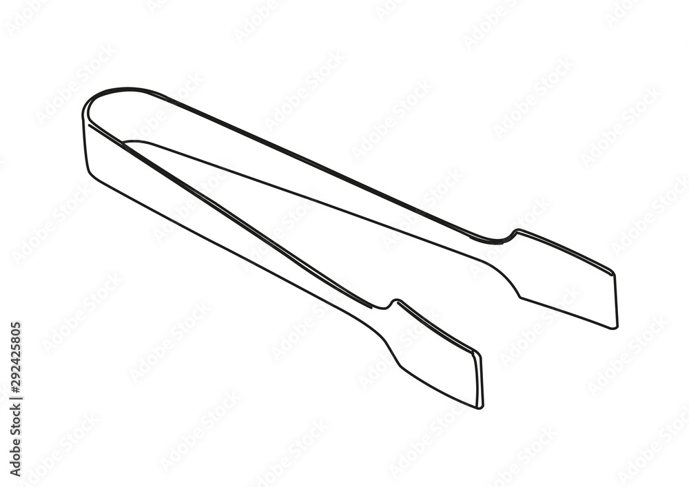 sugar tongs contour vector illustration sugar tongs contour vector illustration