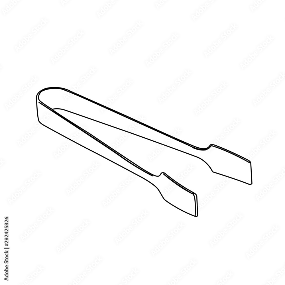 sugar tongs contour vector illustration sugar tongs contour vector illustration