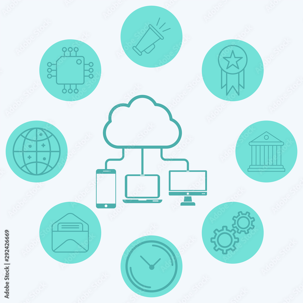 Cloud computing vector icon sign symbol Cloud computing vector icon sign symbol
