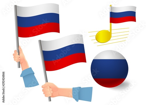 russia flag icon set