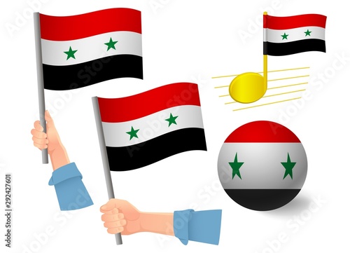 syria flag icon set