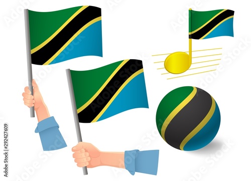 Tanzania flag icon set