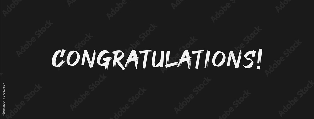 Fototapeta premium Congratulations text calligraphy. Handwritten modern brush lettering.