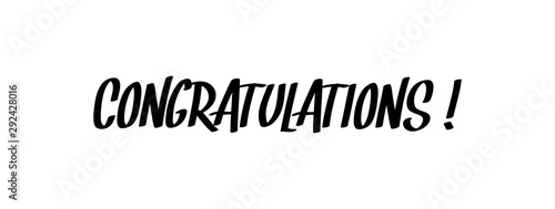 Congratulations text calligraphy. Handwritten modern brush lettering.
