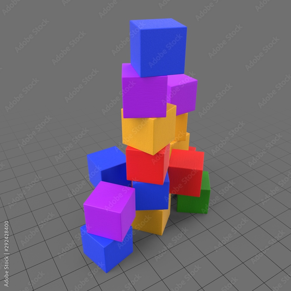 Stack of colorful cubes Stock 3D asset | Adobe Stock