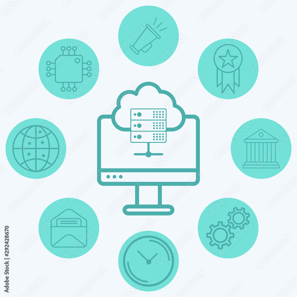 Cloud computing vector icon sign symbol Cloud computing vector icon sign symbol