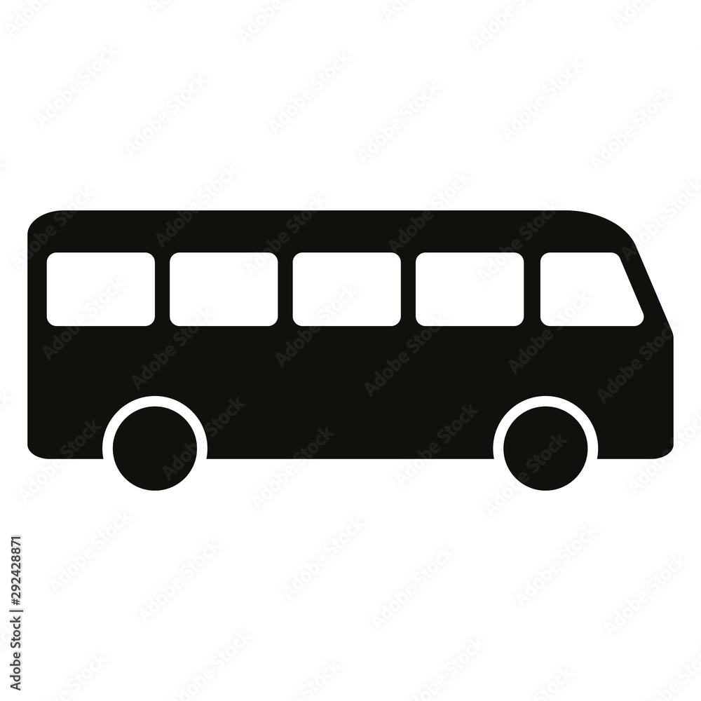 Black simple bus icon side view Stock Vector | Adobe Stock