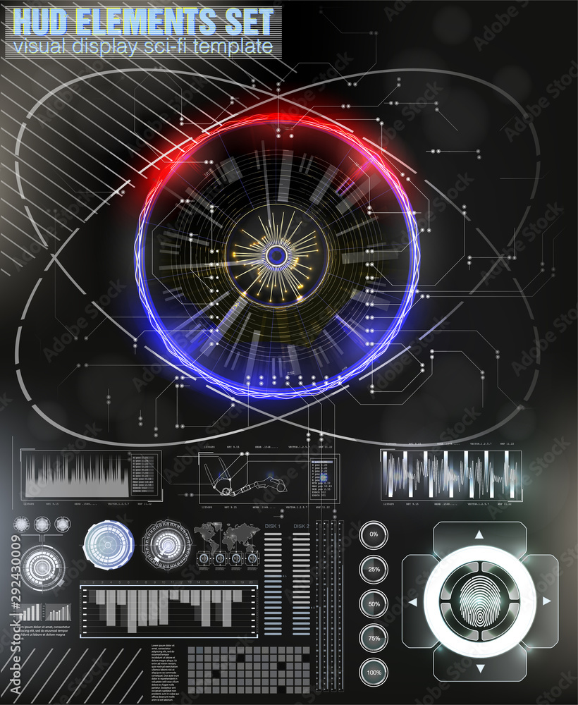 Blue and red futuristic frame in modern HUD style background. Abstract technology communication design innovation concept background.Vector abstract graphic design. Blue and red futuristic frame in modern HUD style background. Abstract technology communication design innovation concept background.Vector abstract graphic design.