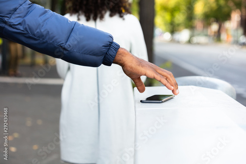 Person Picking Up Lost Phone photo