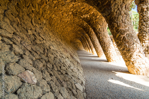 Photography Typical Barcelona architecture in Park Guell