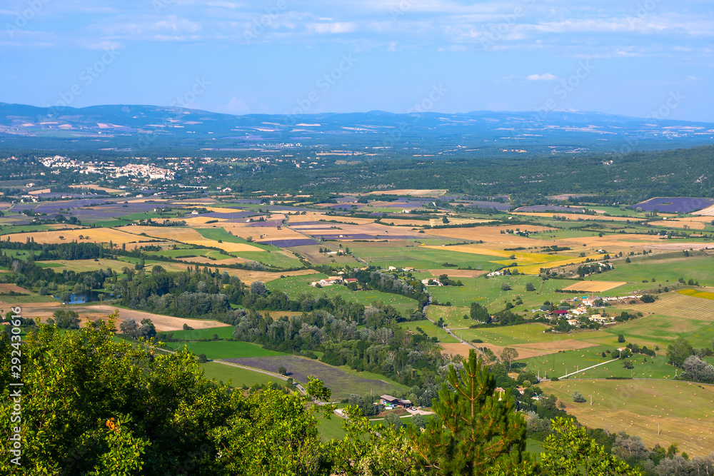 Aerial view of Provence and the lavender fields