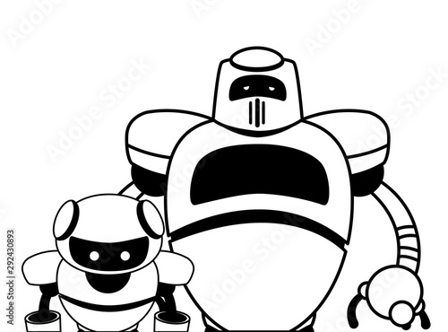 Isolated technology robots vector design