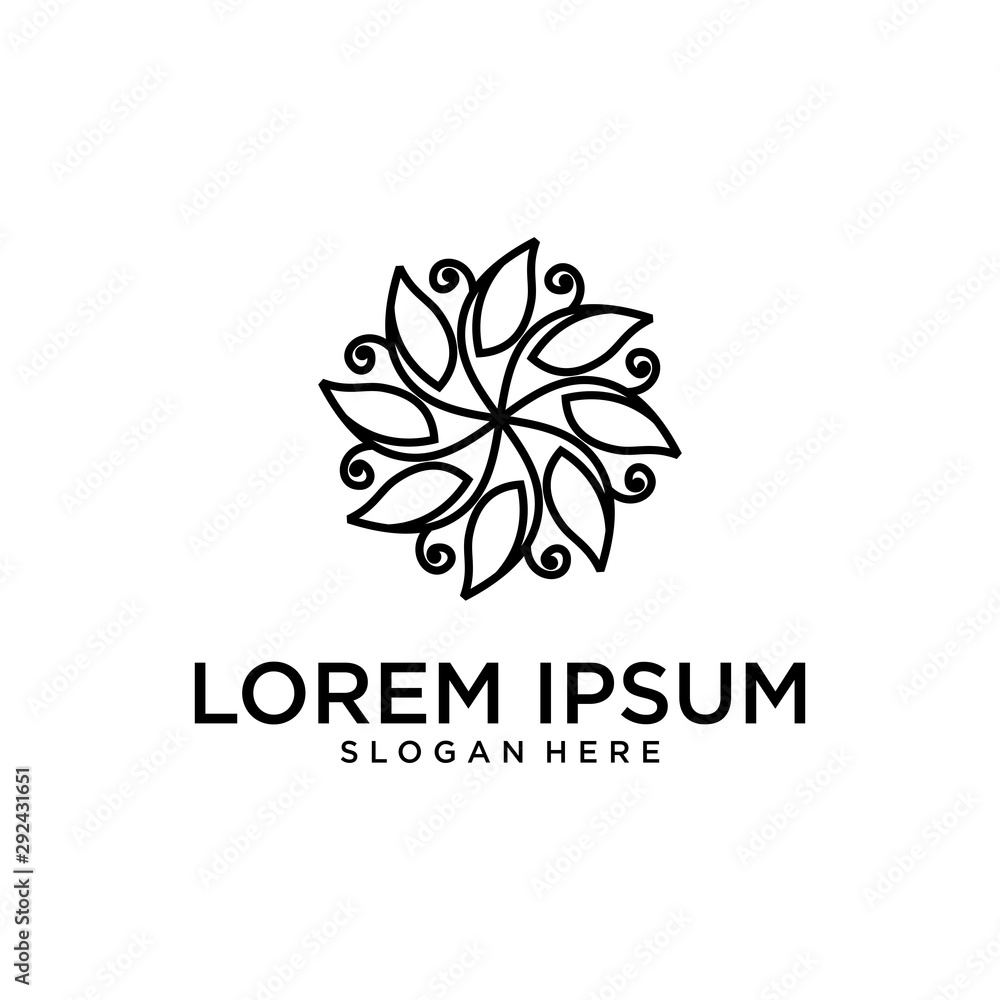 Abstract elegant tree leaf flower logo icon vector design Abstract elegant tree leaf flower logo icon vector design