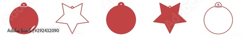 Christmas Bauble Icon Red | Xmas Ball Ornaments | Variations