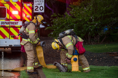 Firefighters Hit a Fire Hydrant