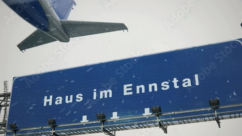 Airplane Takeoff Haus im Ennstal in Christmas photo