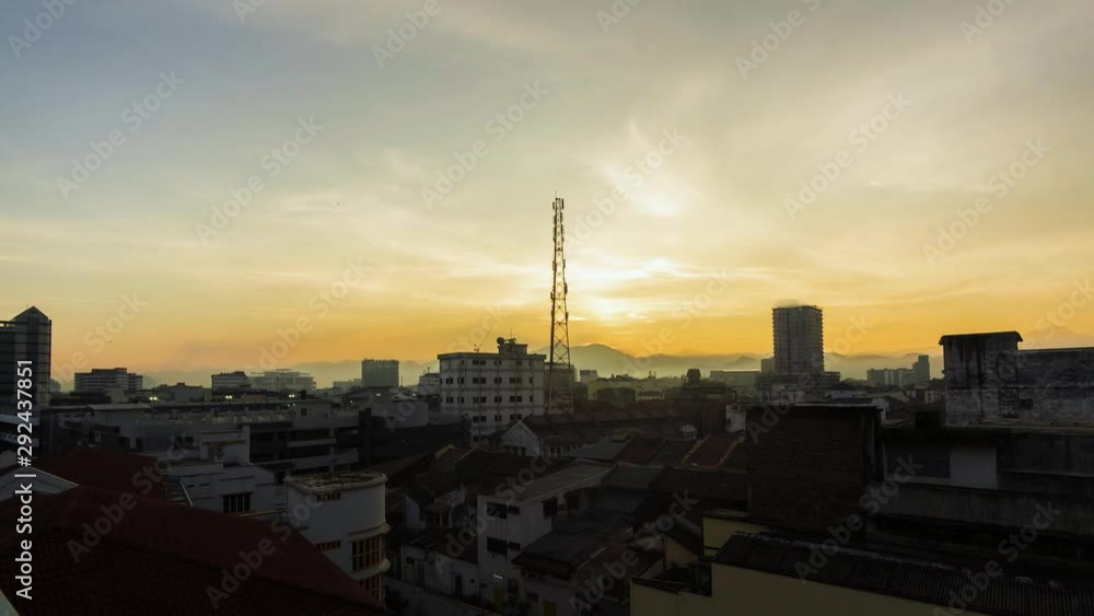 Time Lapse Of Ipoh Town,Malaysia During Sunrise.Aerial View. 4K Time Lapse Of Ipoh Town,Malaysia During Sunrise.Aerial View. 4K