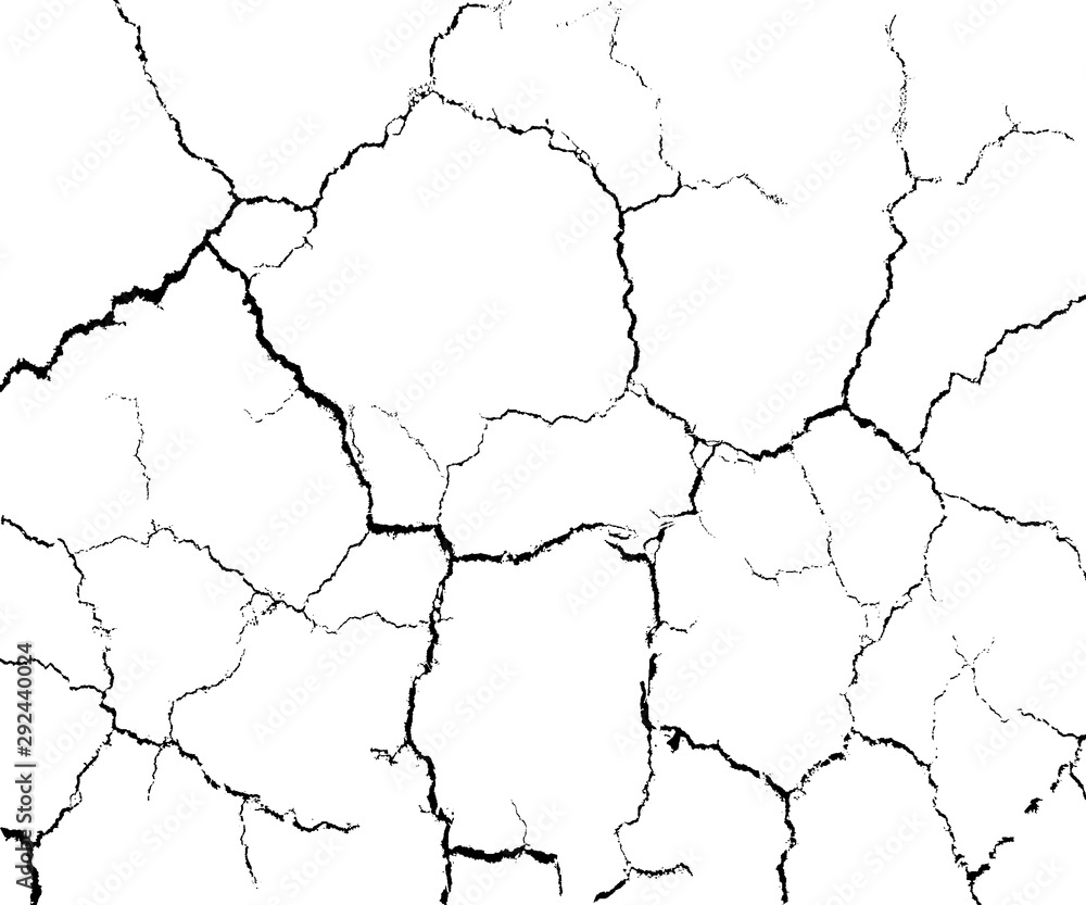 Texture silhouette black cracks on the ground, drought. Vector design element on isolated light background. Texture silhouette black cracks on the ground, drought. Vector design element on isolated light background.