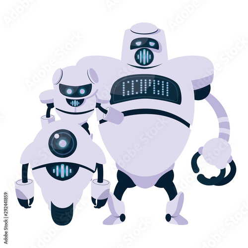 Isolated technology robots vector design
