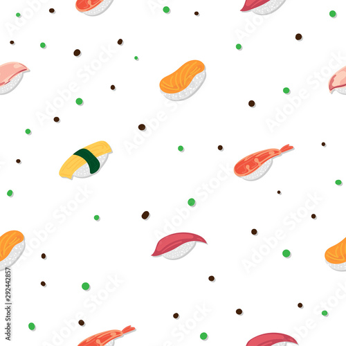 sushi sashimi japan food graphic object pattern background