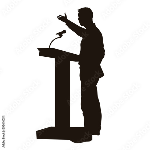 People Give A Speech Silhouette