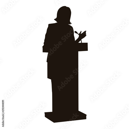 People Give A Speech Silhouette
