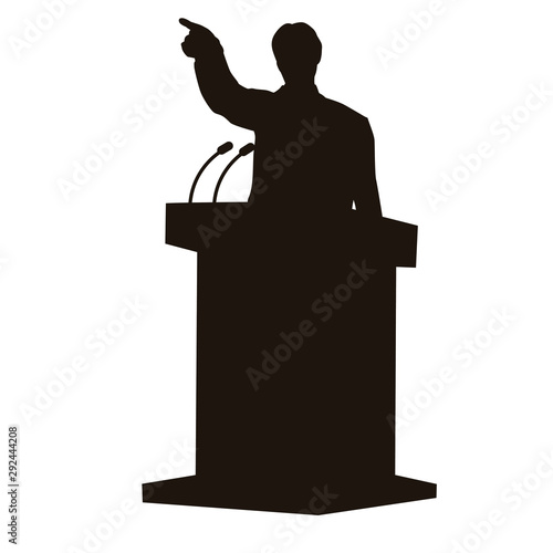 People Give A Speech Silhouette