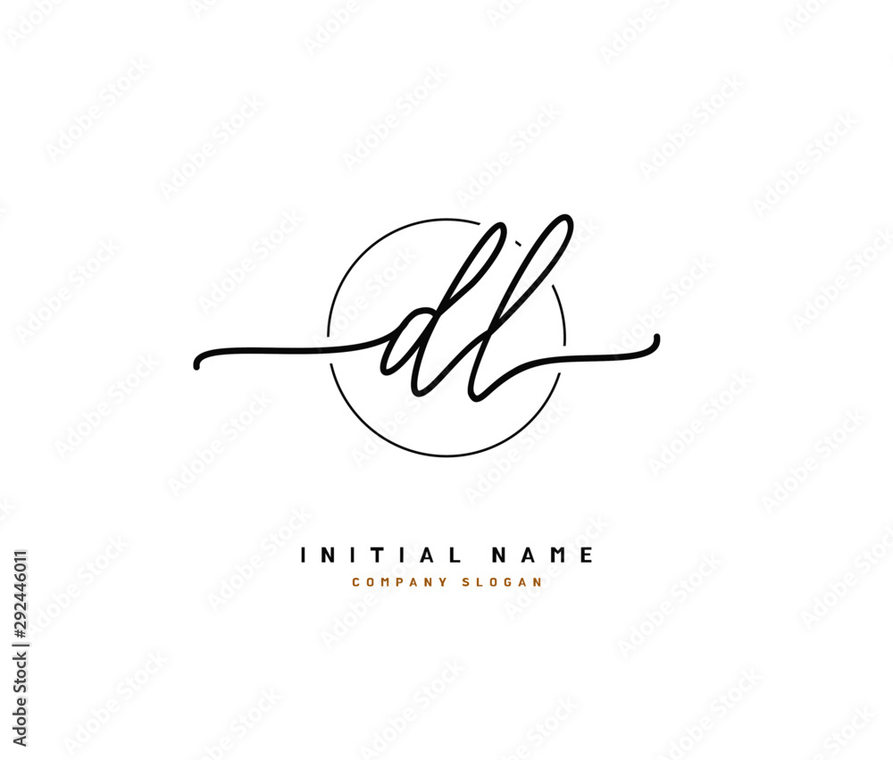 Fototapeta premium D L DL Beauty vector initial logo, handwriting logo of initial signature, wedding, fashion, jewerly, boutique, floral and botanical with creative template for any company or business.