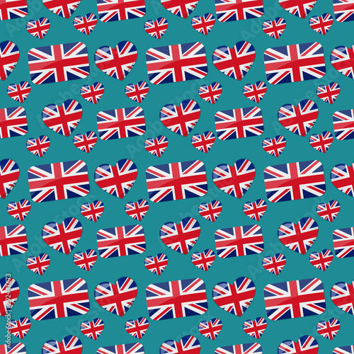 union jack flag symbol seamless pattern vector illustration background