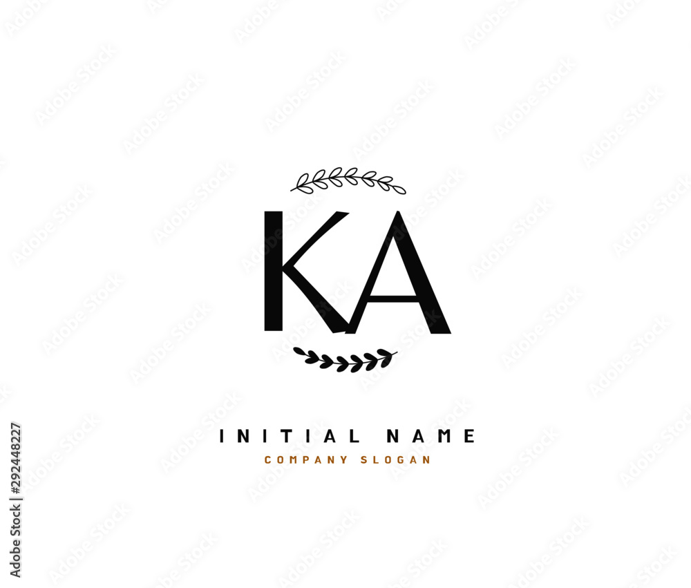 K A KA Beauty vector initial logo, handwriting logo of initial signature, wedding, fashion, jewerly, boutique, floral and botanical with creative template for any company or business. K A KA Beauty vector initial logo, handwriting logo of initial signature, wedding, fashion, jewerly, boutique, floral and botanical with creative template for any company or business.