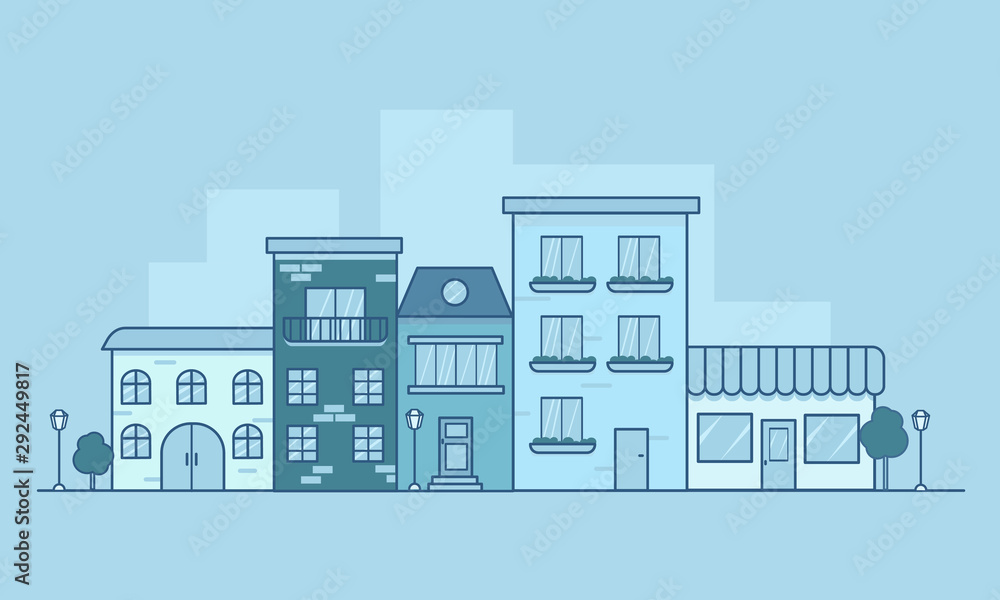 Naklejka premium illustration of an old city in europe or america