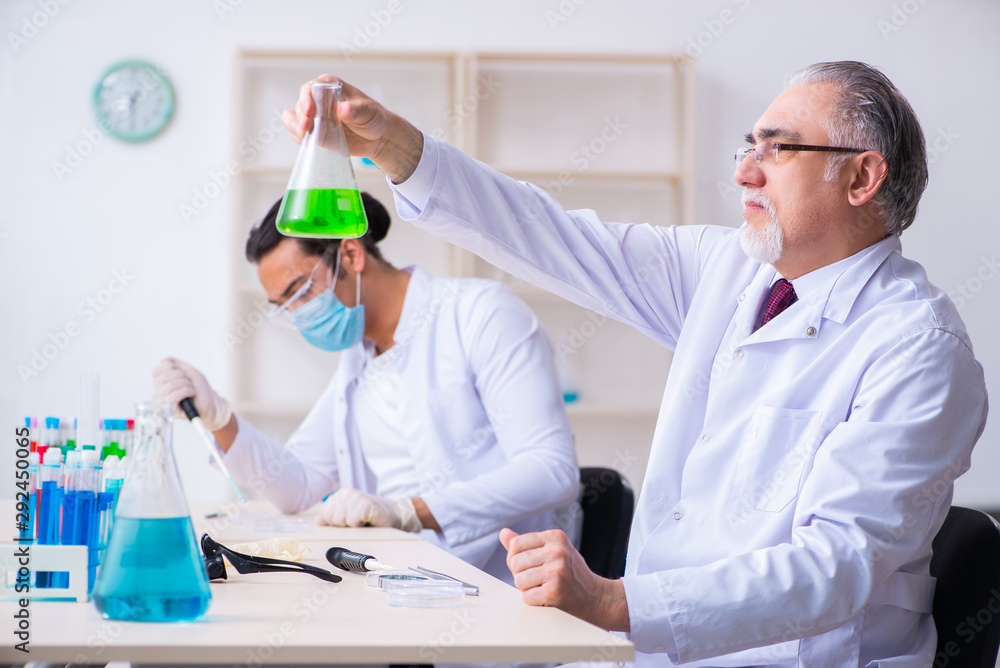 Two chemists working in the lab Two chemists working in the lab