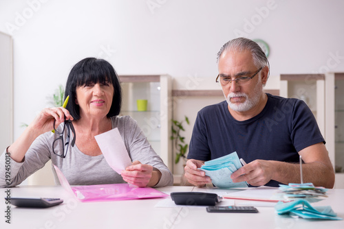 Senior couple discussing financial plans