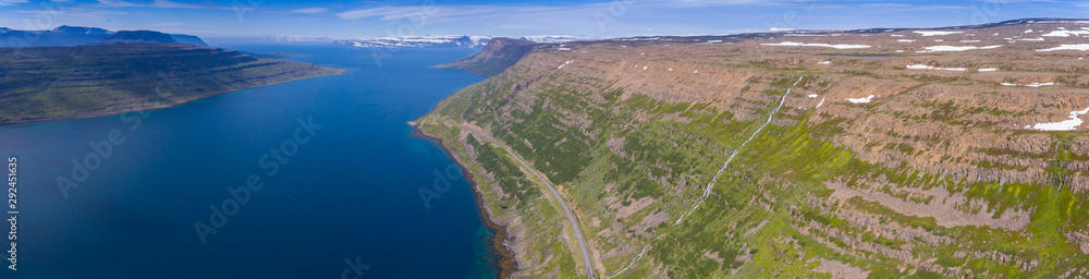 Coastline and landscape in the west fjords, Iceland
