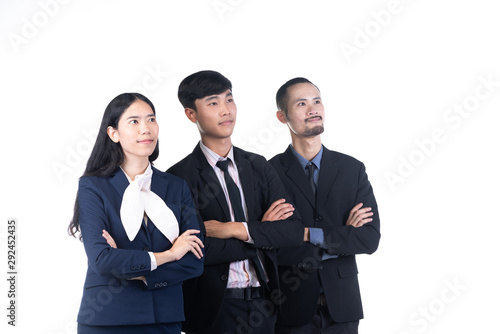 Asian business team, on whi...