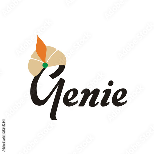 Genie Typography using Arabian Turban Logo design