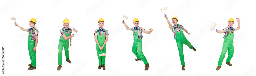 Funny painter isolated on white Funny painter isolated on white