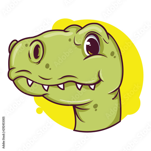 cute dino avatar with a yellow background