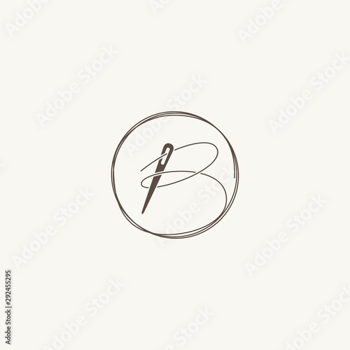 B letter knitting vector icon symbol in modern design style
