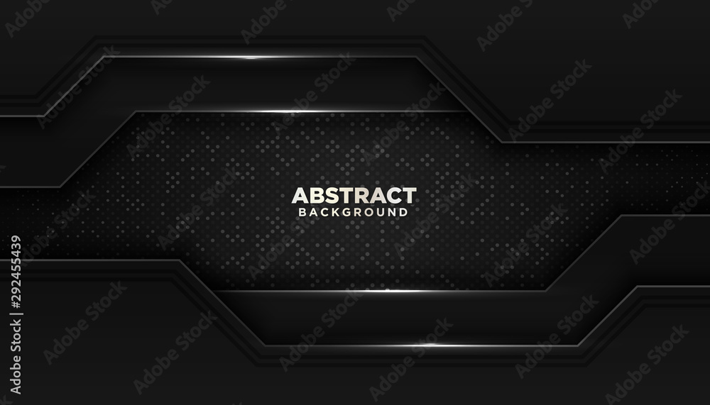 Black abstract geometric background with glitters dots element decoration. Luxury design concept. Black abstract geometric background with glitters dots element decoration. Luxury design concept.