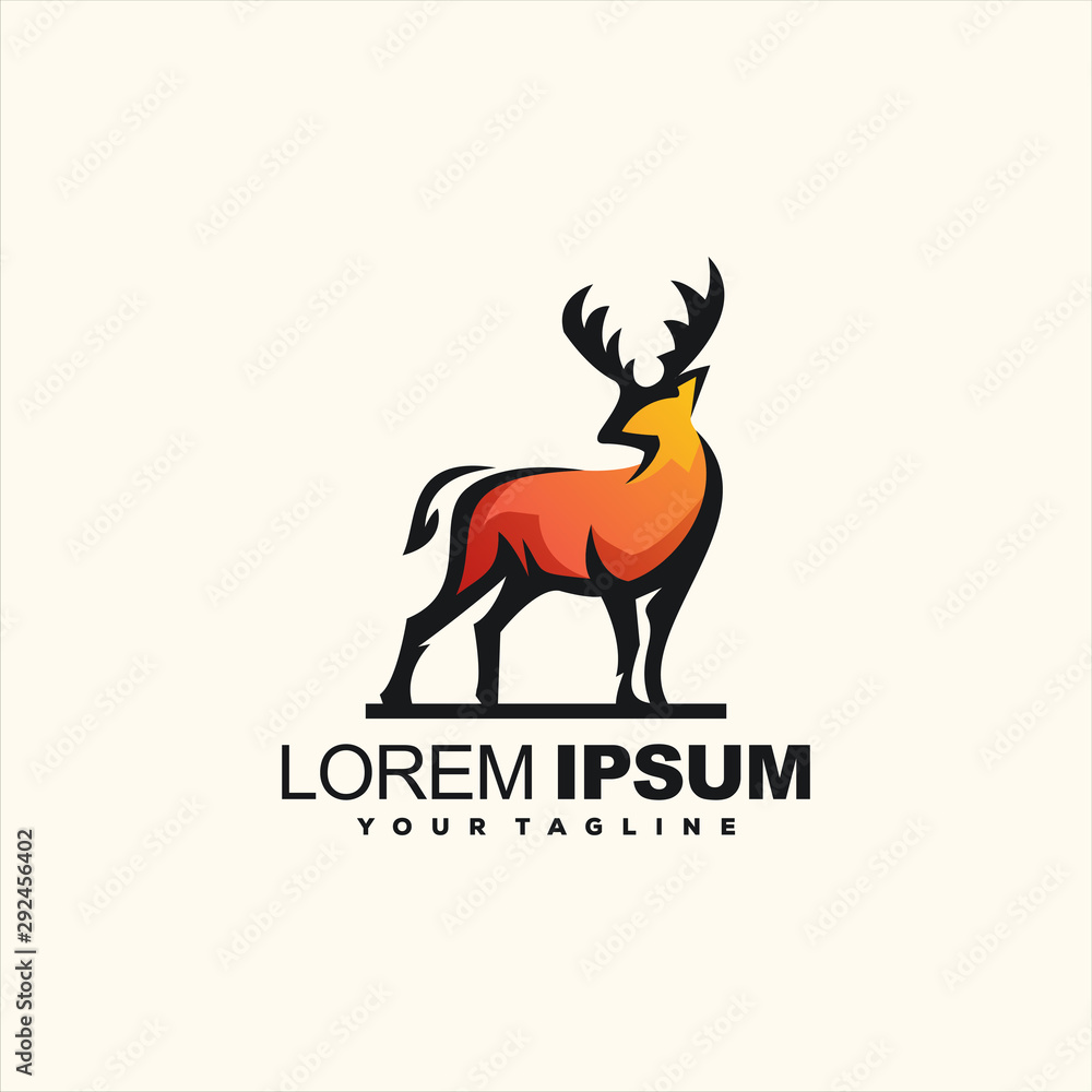 awesome gradient deer logo design awesome gradient deer logo design
